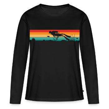 Plongeur Plongeur - T-shirt manches longues Premium bio Femme - noir - Devant - Julia (174cm)