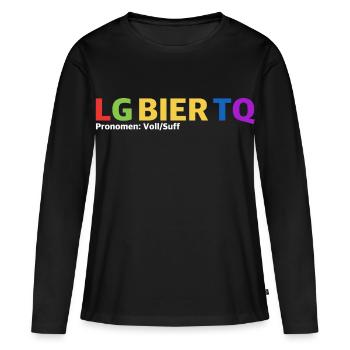 LG Bier TQ | Party, grill - Frauen Premium Bio Langarmshirt - Schwarz - Vorne - Julia (174cm)
