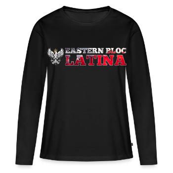Bloc de l’Est Latina Pole Pologne Aigle Blanc Cadeau - T-shirt manches longues Premium bio Femme - noir - Devant - Julia (174cm)