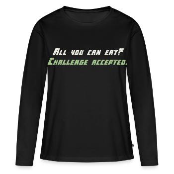 Challange Accepté - T-shirt manches longues Premium bio Femme - noir - Devant - Julia (174cm)