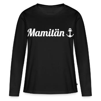 Mamitän Anker Capitaine Fête des Mères Enfants Gebu - T-shirt manches longues Premium bio Femme - noir - Devant - Julia (174cm)