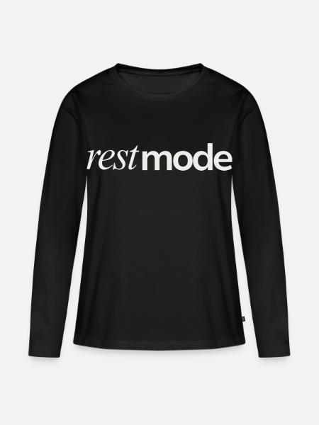 Rest Mode Mood - Frauen Premium Bio Langarmshirt - Schwarz