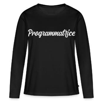 Programmatrice - T-shirt manches longues Premium bio Femme - noir - Devant - Julia (174cm)