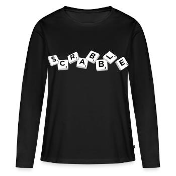 Titre De Tuile De Lettre Inégale De Scrabble - T-shirt manches longues Premium bio Femme - noir - Devant - Julia (174cm)