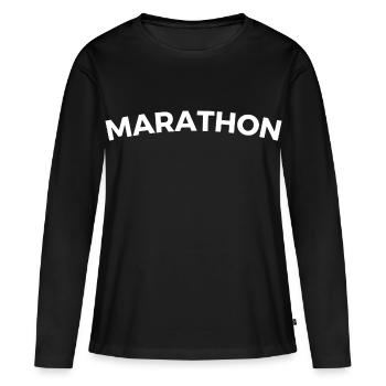 marathon - T-shirt manches longues Premium bio Femme - noir - Devant - Julia (174cm)