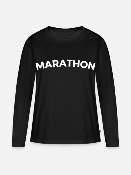 Marathon - Frauen Premium Bio Langarmshirt - Schwarz