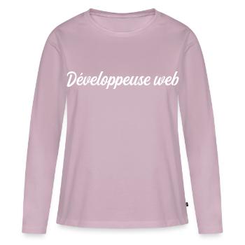 Web Developer - Women's Premium Organic Long Sleeve Shirt - dusky pink - Front - Julia (174cm)