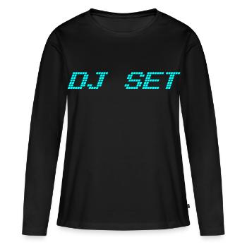 DJ SET - Frauen Premium Bio Langarmshirt - Schwarz - Vorne - Julia (174cm)