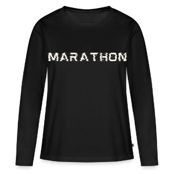 marathon - T-shirt manches longues Premium bio Femme - noir - Devant - Julia (174cm)