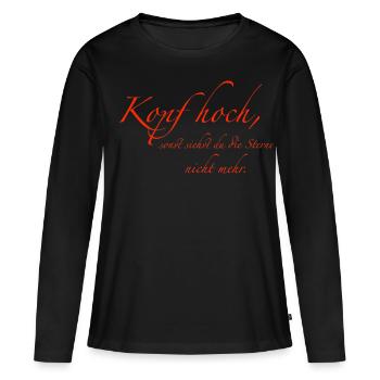 Courage - T-shirt manches longues Premium bio Femme - noir - Devant - Julia (174cm)