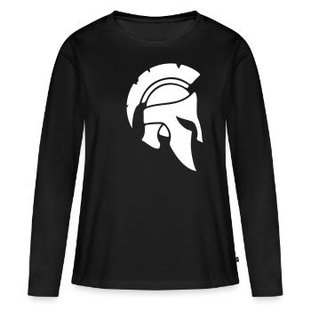 casque spartiate - T-shirt manches longues Premium bio Femme - noir - Devant - Julia (174cm)