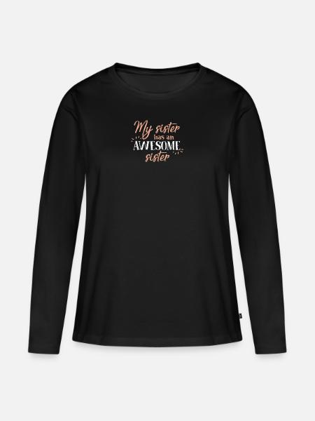 Mijn zus heeft een geweldige zus - Premium økologisk langærmet T-shirt til kvinder - sort