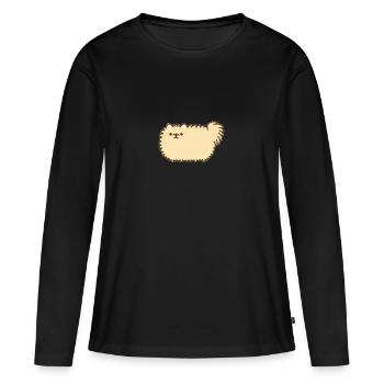 doux chat, chien - T-shirt manches longues Premium bio Femme - noir - Devant - Julia (174cm)