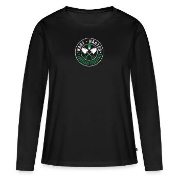 Hart - Härter - Landschaftsgärtner - Frauen Premium Bio Langarmshirt - Schwarz - Vorne - Julia (174cm)