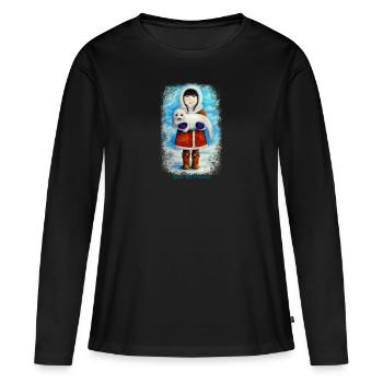 Sauvez l’Arctique - T-shirt manches longues Premium bio Femme - noir - Devant - Julia (174cm)