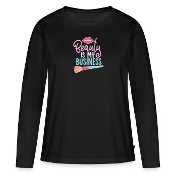 Beauté esthéticienne - T-shirt manches longues Premium bio Femme - noir - Devant - Julia (174cm)