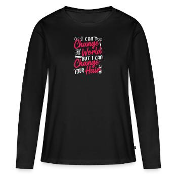 Coiffure coiffure - T-shirt manches longues Premium bio Femme - noir - Devant - Julia (174cm)