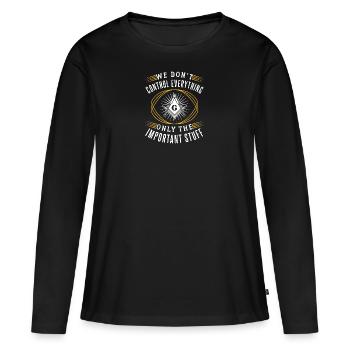 Société secrète des yeux maçonniques - T-shirt manches longues Premium bio Femme - noir - Devant - Julia (174cm)