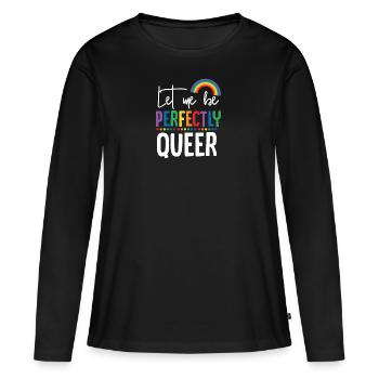 Arc en ciel lesbienne lesbienne - T-shirt manches longues Premium bio Femme - noir - Devant - Julia (174cm)