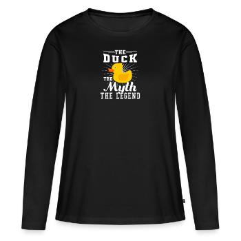 Gummiente Quietscheente Geschenk - Frauen Premium Bio Langarmshirt - Schwarz - Vorne - Julia (174cm)