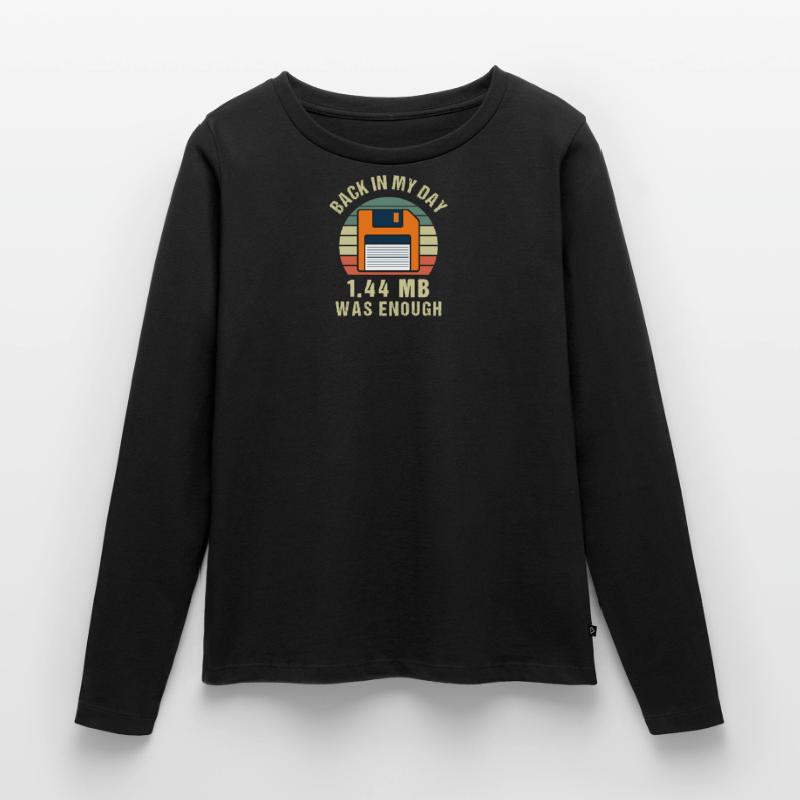 Programmierer Diskette Retro Geschenk Frauen Premium Bio Langarmshirt