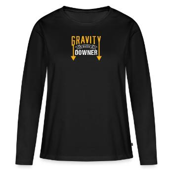 Physique Gravitation - T-shirt manches longues Premium bio Femme - noir - Devant - Julia (174cm)