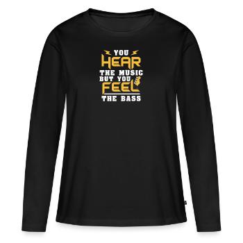 Bassgitarre E-Bass Fühlen Geschenk - Frauen Premium Bio Langarmshirt - Schwarz - Vorne - Julia (174cm)
