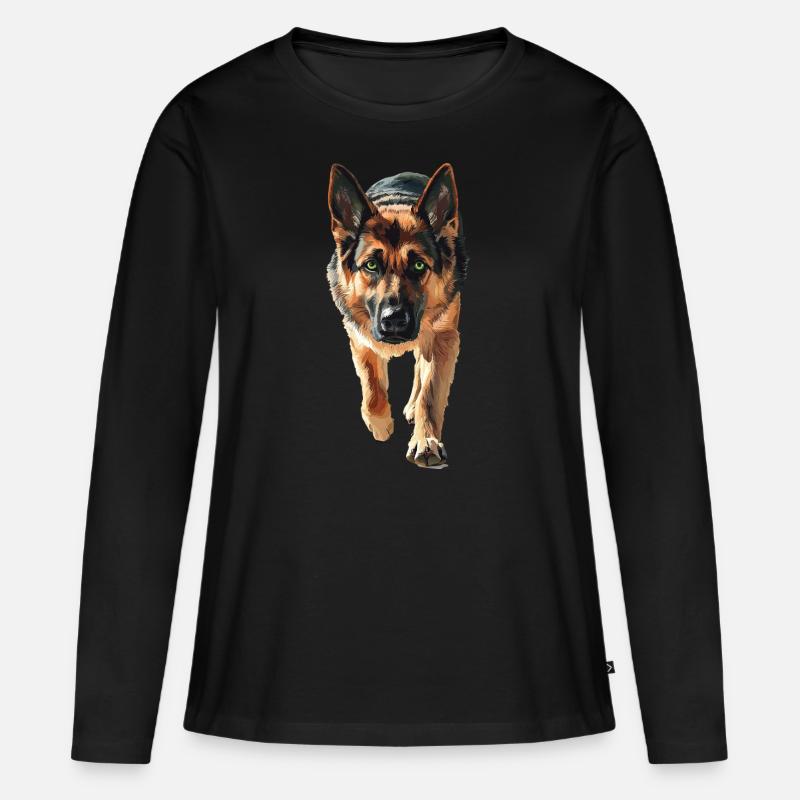 Deutscher Schäferhund - Frauen Premium Bio Langarmshirt - Schwarz