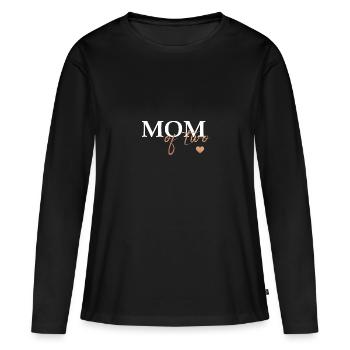 Mom of two - Mother's Day - Gift - Women's Premium Organic Long Sleeve Shirt - black - Front - Julia (174cm)