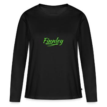Nom Finnley - T-shirt manches longues Premium bio Femme - noir - Devant - Julia (174cm)