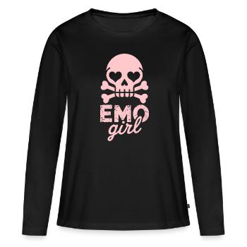 Fille emo ! - T-shirt manches longues Premium bio Femme - noir - Devant - Julia (174cm)