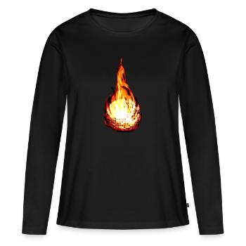 Boule de disco Fireball - T-shirt manches longues Premium bio Femme - noir - Devant - Julia (174cm)