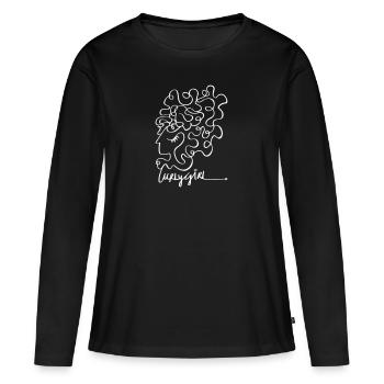 Fille bouclée - T-shirt manches longues Premium bio Femme - noir - Devant - Julia (174cm)