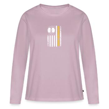 indicateur américain d’infirmière de néphrologie, infirmière de dialyse - T-shirt manches longues Premium bio Femme - rose poudré - Devant - Julia (174cm)