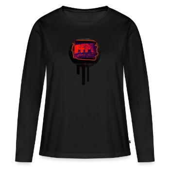 F.F.M. - Frauen Premium Bio Langarmshirt - Schwarz - Vorne - Julia (174cm)