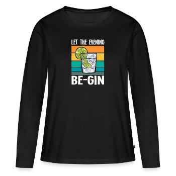 Gin - Gin Cocktail Gin Trinker Cadeau - T-shirt manches longues Premium bio Femme - noir - Devant - Julia (174cm)