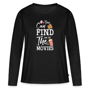 Kino Leinwand Filmfestival Hollywood - Frauen Premium Bio Langarmshirt - Schwarz - Vorne - Julia (174cm)