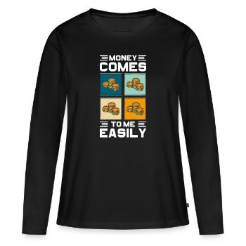Cadeau de Success Finance - T-shirt manches longues Premium bio Femme - noir - Devant - Julia (174cm)