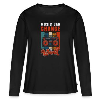 Musik Musikschule Orchester - Frauen Premium Bio Langarmshirt - Schwarz - Vorne - Julia (174cm)