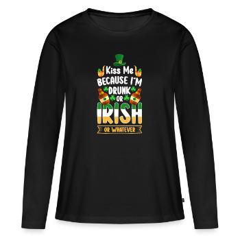 Irish Pub Shamrock Reise Urlaub - Frauen Premium Bio Langarmshirt - Schwarz - Vorne - Julia (174cm)