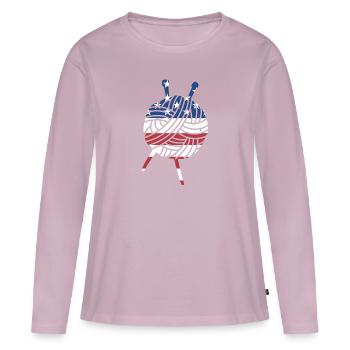 Knitter Us Flag Knitting - Frauen Premium Bio Langarmshirt - Altrosa - Vorne - Julia (174cm)