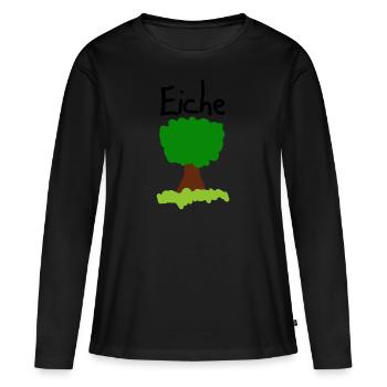 Eiche Baum - Frauen Premium Bio Langarmshirt - Schwarz - Vorne - Julia (174cm)