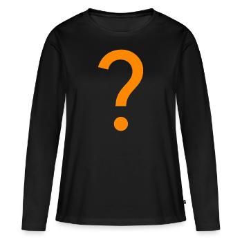 Fragezeichen - Frauen Premium Bio Langarmshirt - Schwarz - Vorne - Julia (174cm)
