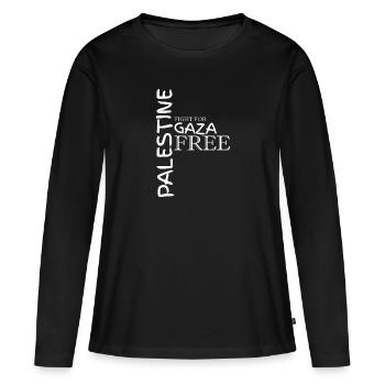 Palestine Bande de Gaza Israël Jérusalem Cadeau - T-shirt manches longues Premium bio Femme - noir - Devant - Julia (174cm)
