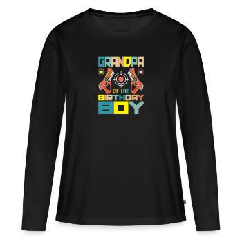 Opa Des Geburtstagskindes Passendes Lasertag Par - Frauen Premium Bio Langarmshirt - Schwarz - Vorne - Julia (174cm)