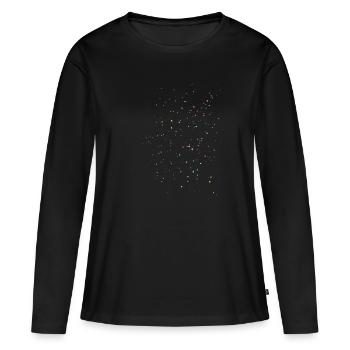 Taches de peinture - T-shirt manches longues Premium bio Femme - noir - Devant - Julia (174cm)