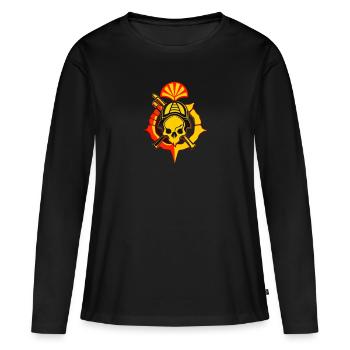chemins de compostelle - T-shirt manches longues Premium bio Femme - noir - Devant - Julia (174cm)