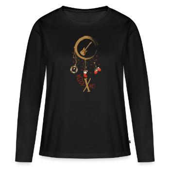 E-Bass Weihnachten Weihnachtstraumfänger - Frauen Premium Bio Langarmshirt - Schwarz - Vorne - Julia (174cm)