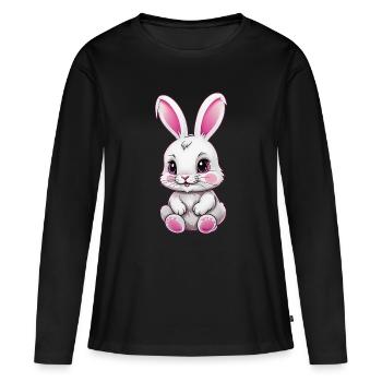 Häschen - Frauen Premium Bio Langarmshirt - Schwarz - Vorne - Julia (174cm)