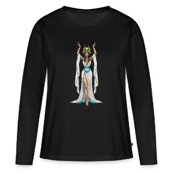Cosplay de la déesse égyptienne Isis - T-shirt manches longues Premium bio Femme - noir - Devant - Julia (174cm)